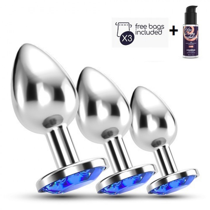 Plugs Anais Crushious Bijou Anal Wet Train Trio - Azul